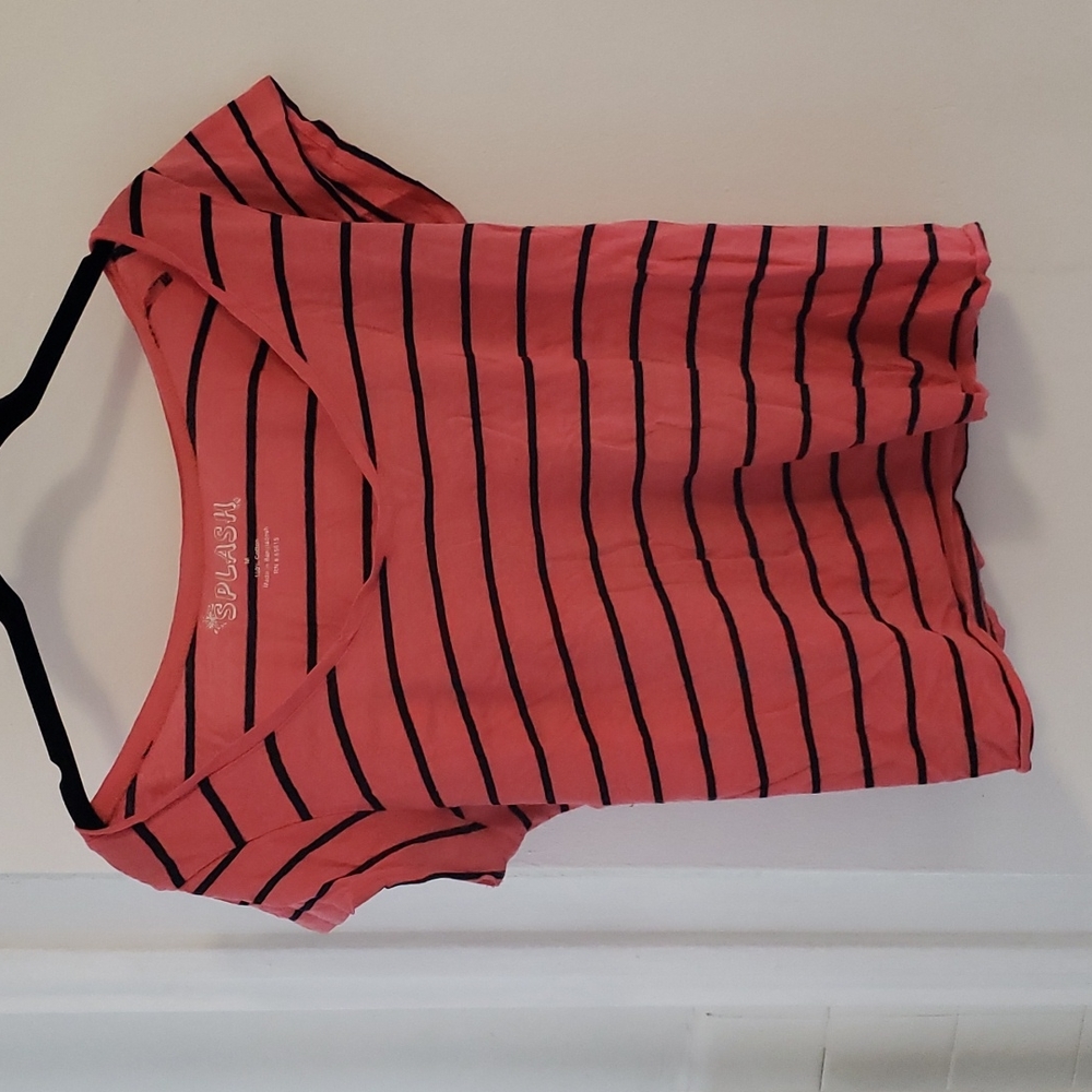 Orange&black striped baby tee